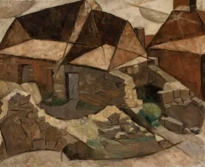 Landscape with houses by Tadeusz Makowski Oil Painting