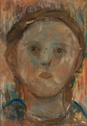 Little girl's head by Tadeusz Makowski Oil Painting