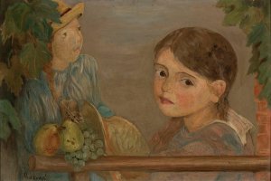 Little girls with grapes by Tadeusz Makowski Oil Painting
