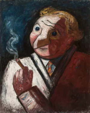Man with a cigar by Tadeusz Makowski Oil Painting