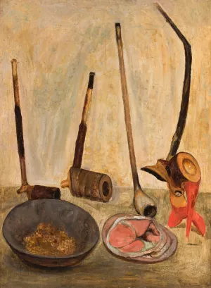 Martwa natura z fajkami Oil painting by Tadeusz Makowski