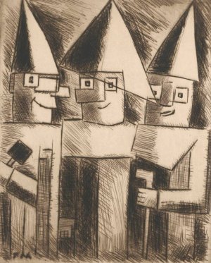 Masks by Tadeusz Makowski Oil Painting