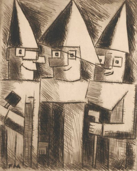 Masks  by Tadeusz Makowski - Hand-Painted Oil Painting Reproduction