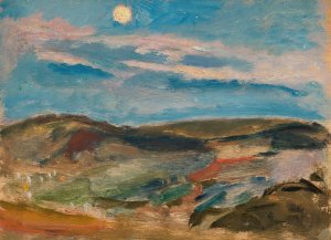 Moonlit hill by Tadeusz Makowski Oil Painting