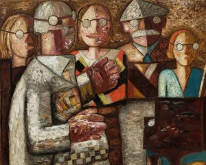 Music performance by Tadeusz Makowski Oil Painting