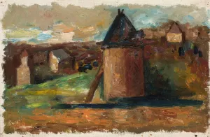 Pejzaz z zabudowaniami miejskimi by Tadeusz Makowski Pejzaz z zabudowaniami miejskimi by Tadeusz Makowski Oil Painting