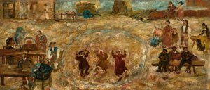 Play in a village by Tadeusz Makowski Oil Painting