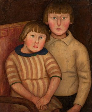 Portrait of two children by Tadeusz Makowski Oil Painting