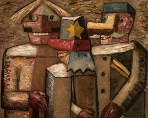 Railwaymen Oil painting by Tadeusz Makowski