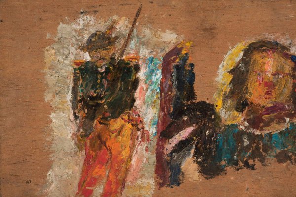 Rifleman and head  by Tadeusz Makowski - Hand-Painted Oil Painting Reproduction