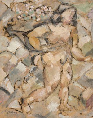 Running woman by Tadeusz Makowski Oil Painting