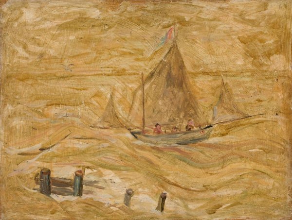 Main Product Photo of Sailing boat on a sea  Painting by Tadeusz Makowski