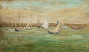 Sailing boats by Tadeusz Makowski Oil Painting