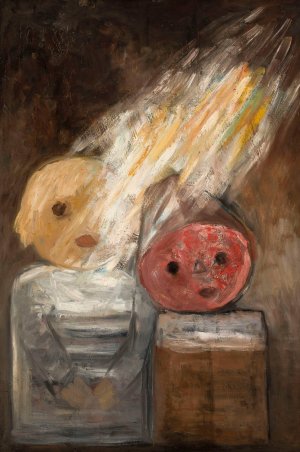 Self-portrait with a palette by Tadeusz Makowski Oil Painting