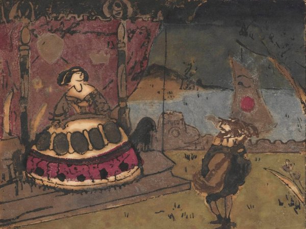 Serenade  by Tadeusz Makowski - Hand-Painted Oil Painting Reproduction
