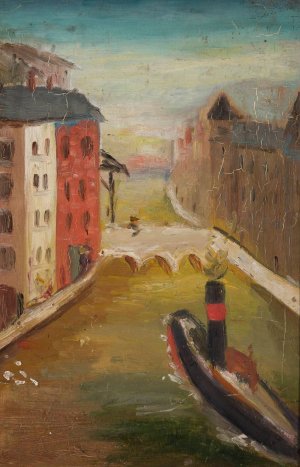 Ship in a city by Tadeusz Makowski Oil Painting