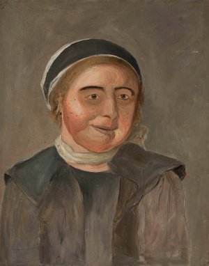 Study of a woman in a black and white cap by Tadeusz Makowski Oil Painting
