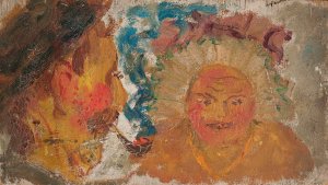 Two heads by Tadeusz Makowski Oil Painting