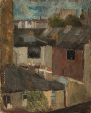 View through the window of a workroom by Tadeusz Makowski Oil Painting