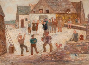 Wedding in a village by Tadeusz Makowski Oil Painting
