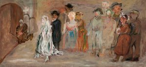 Wedding procession in front of a church by Tadeusz Makowski Oil Painting