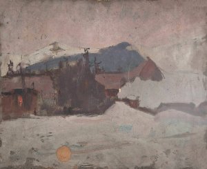 Winter landscape by Tadeusz Makowski Oil Painting