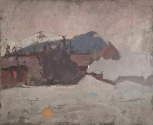 Winter landscape by Tadeusz Makowski Oil Painting