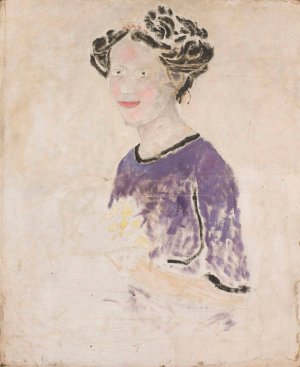 Woman in a lilac dress by Tadeusz Makowski Oil Painting