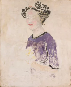 Woman in a lilac dress by Tadeusz Makowski Oil Painting