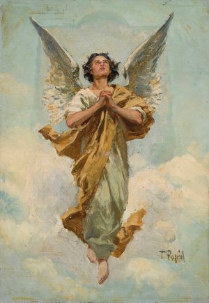 Angel by Tadeusz Popiel Oil Painting