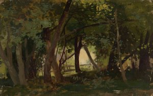 Landscape study by Tadeusz Popiel Oil Painting