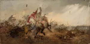 Battle of Vienna, sketch by Tadeusz Rybkowski Oil Painting