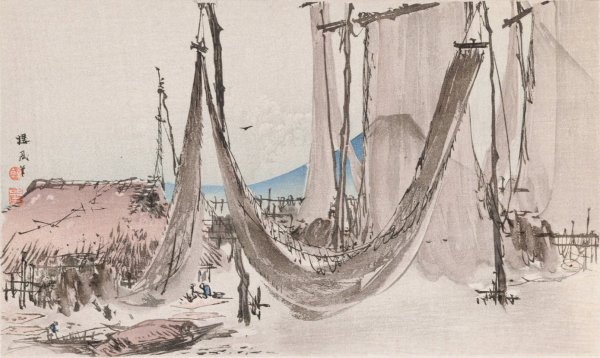 Seiho juni Fuji, Pl.07  by Takeuchi Seiho - Hand-Painted Oil Painting Reproduction