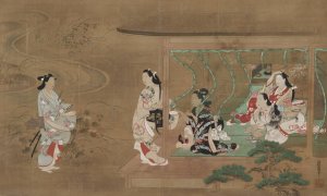 Lover's Visit by Tamura Suio Oil Painting