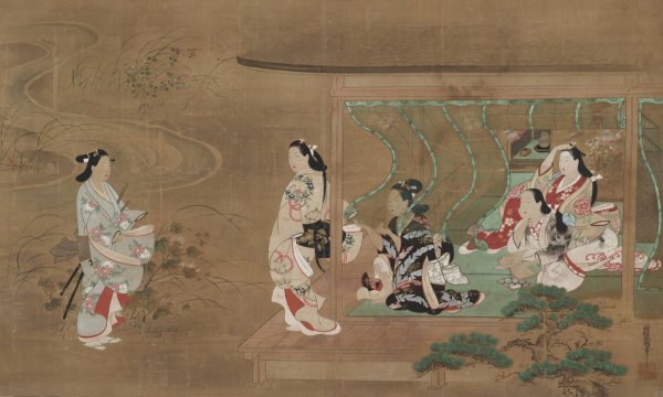 Lover's Visit  by Tamura Suio - Hand-Painted Oil Painting Reproduction