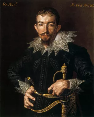 Portrait of a Gentleman with a Sword Oil painting by Tanzio Da Varallo