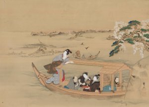 Boat to the Yoshiwara by Teisai Hokuba Oil Painting