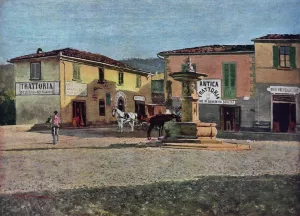Piazzetta a Settignano by Telemaco Signorini Oil Painting