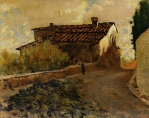 Strada Di Campagna by Telemaco Signorini Oil Painting