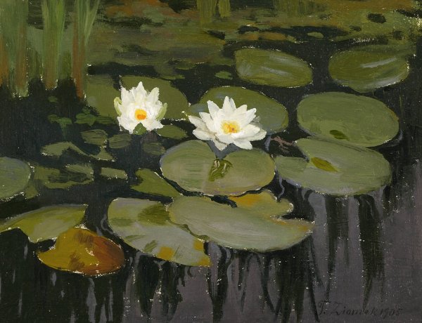 Main Product Photo of Water lilies  Painting by Teodor Ziomek