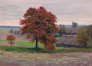 Wild pear tree by Teodor Ziomek Oil Painting