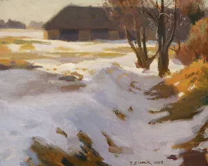 Winter thaw by Teodor Ziomek Oil Painting