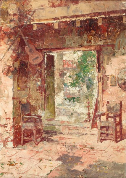 Main Product Photo of The antiquarian's shop, Cusco  Painting by Teofilo Castillo
