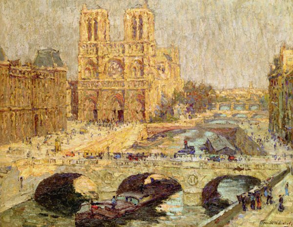 Main Product Photo of Notre Dame, Paris 1914 Painting by Terrick Williams