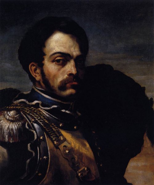 Main Product Photo of A Carabinier with His Horse Painting by Theodore Gericault