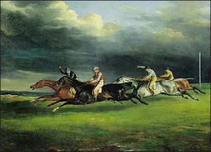 Derby at Epsom by Theodore Gericault - Oil Painting Reproduction