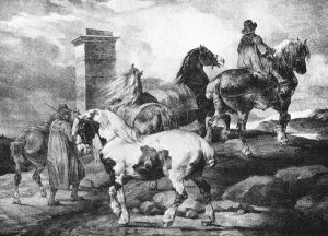 English Scenes - Horses by Theodore Gericault - Oil Painting Reproduction