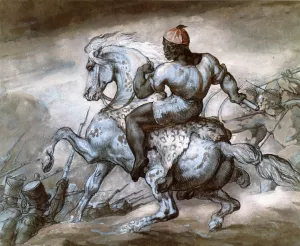 Episode from the Colonial War: Black Man and His Prancing Horse by Theodore Gericault - Oil Painting Reproduction