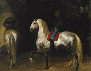 Grey Horses painting by Theodore Gericault