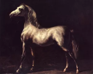 Grey Stallion by Theodore Gericault Oil Painting